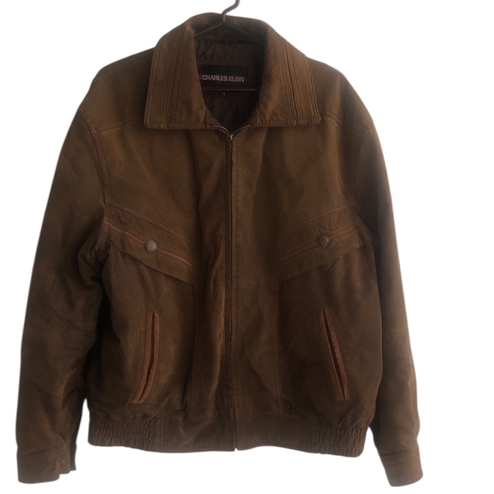 Charles Klein 100% genuine leather bomber jacket  M